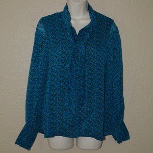 NWT $246 Sz S Karina Grimaldi Cloud Print Blouse